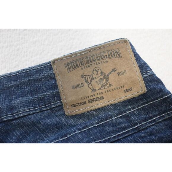 True Religion Serena Skinny Denim Jeans Stretch Pocket Flap Womens Sz 24 x 30 - Picture 1 of 9